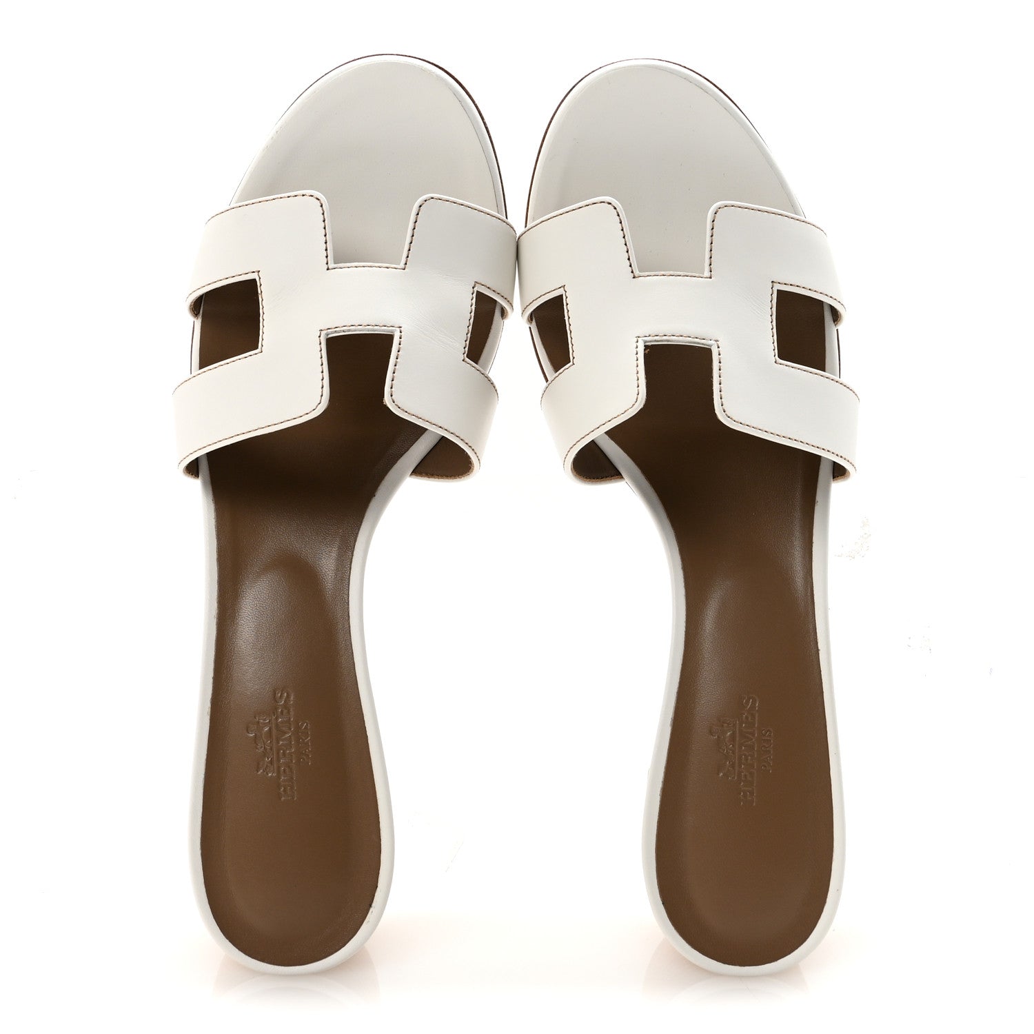 Hermes Calfskin Oasis Sandals 40 White 2 of 9