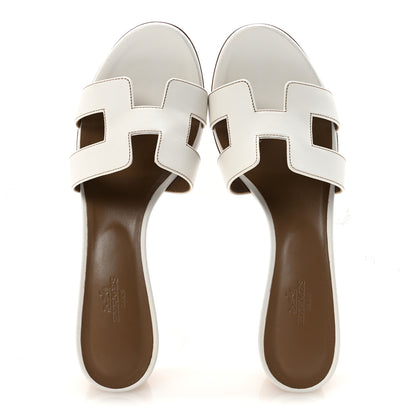 Hermes Calfskin Oasis Sandals 40 White 2 of 9