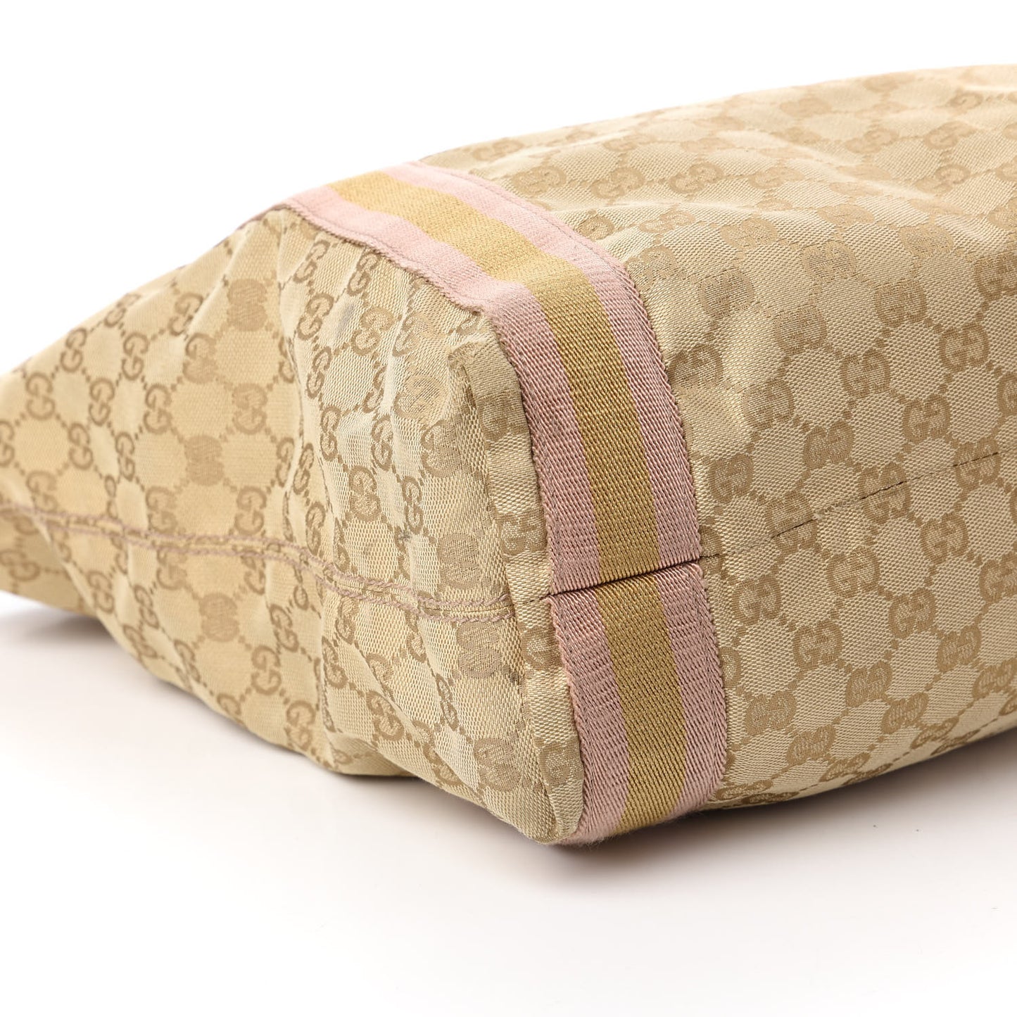 Monogram Medium Web Tote Pink Gold