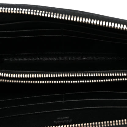 Prada Saffiano Triangle Zip Around Wallet Black 5 of 6