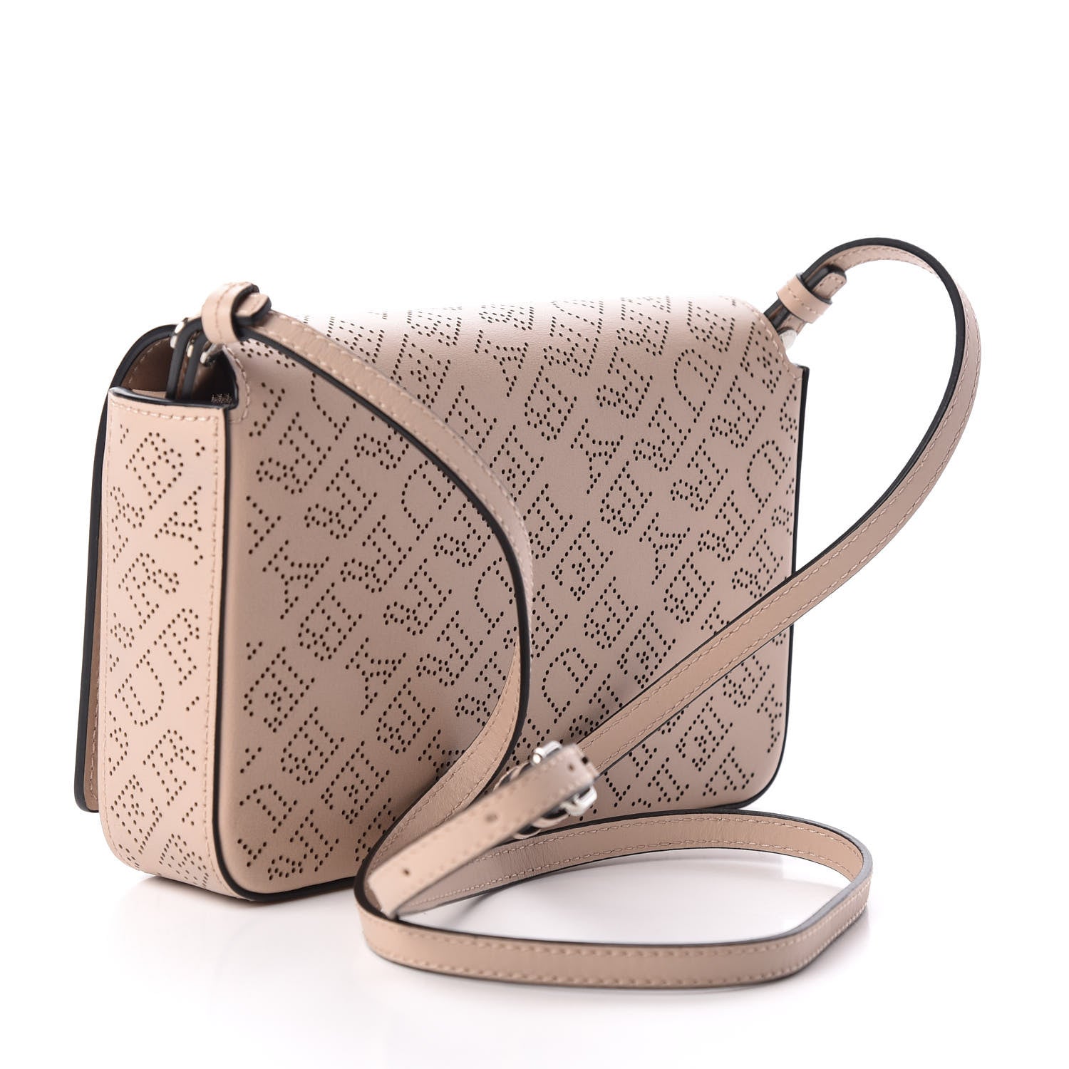 Burberry Calfskin Perforated Hampshire Crossbody Pale Fawn Pink 3 of 9