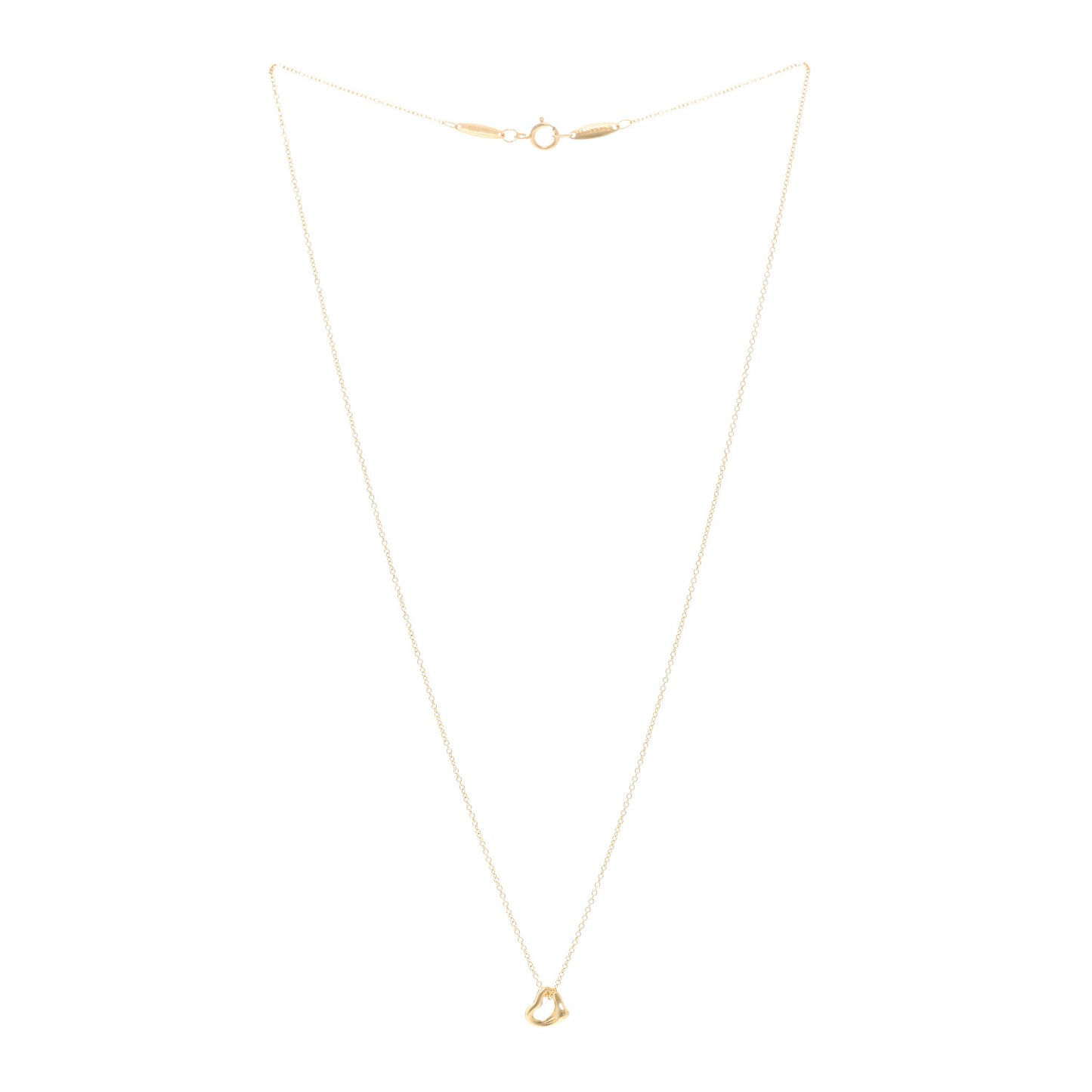 18K Yellow Gold 7mm Elsa Peretti Open Heart Pendant Necklace