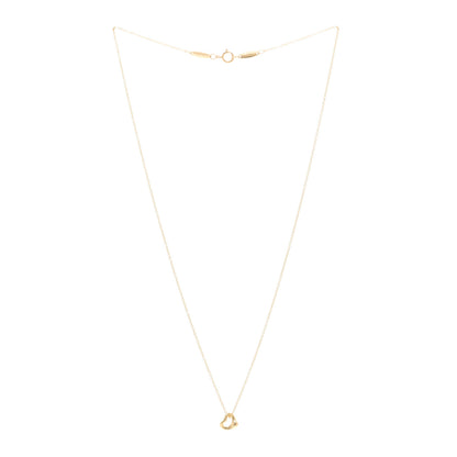Tiffany 18K Yellow Gold 7mm Elsa Peretti Open Heart Pendant Necklace 3 of 4