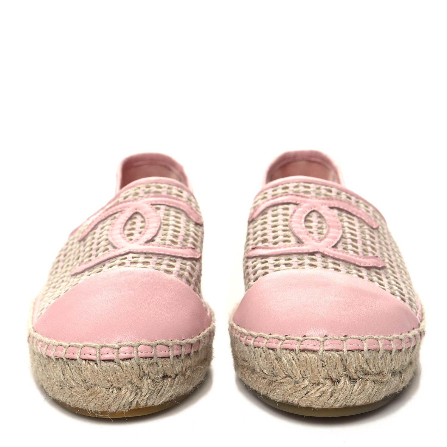 Chanel Mesh Lambskin CC Espadrilles 39 Light Pink Beige 2 of 8