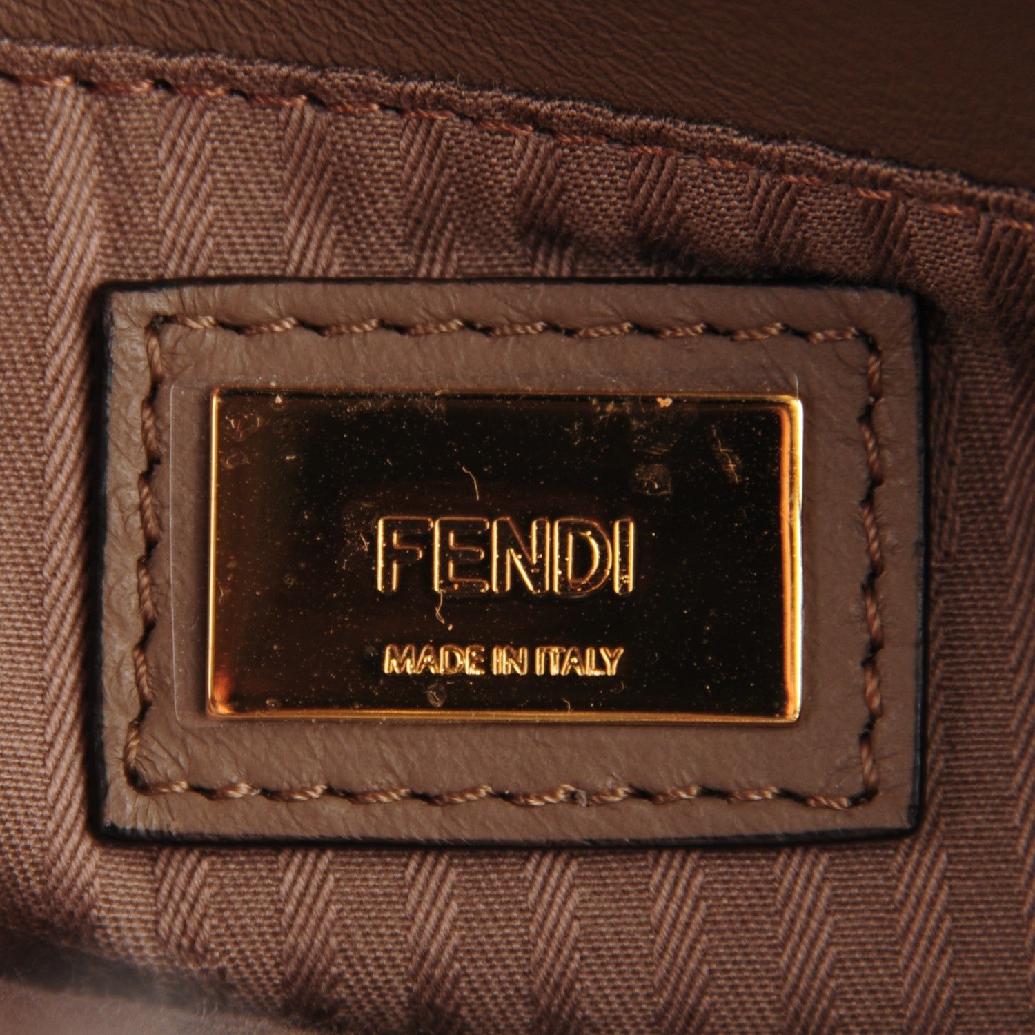 Fendi Vitello Elite Flamingo Petite 2Jours Tote Seppia 7 of 9