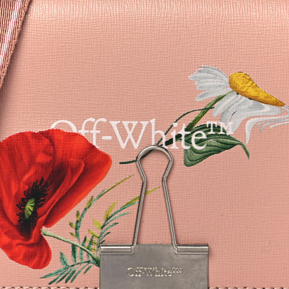 Off-White Saffiano Floral Printed Mini Diag Binder Clip Bag Pink Multicolor 8 of 10