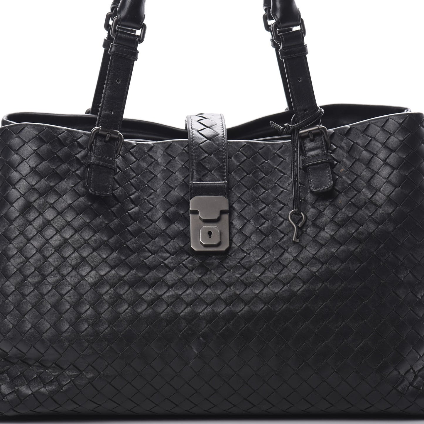 Nappa Intrecciato Medium Roma Tote Black