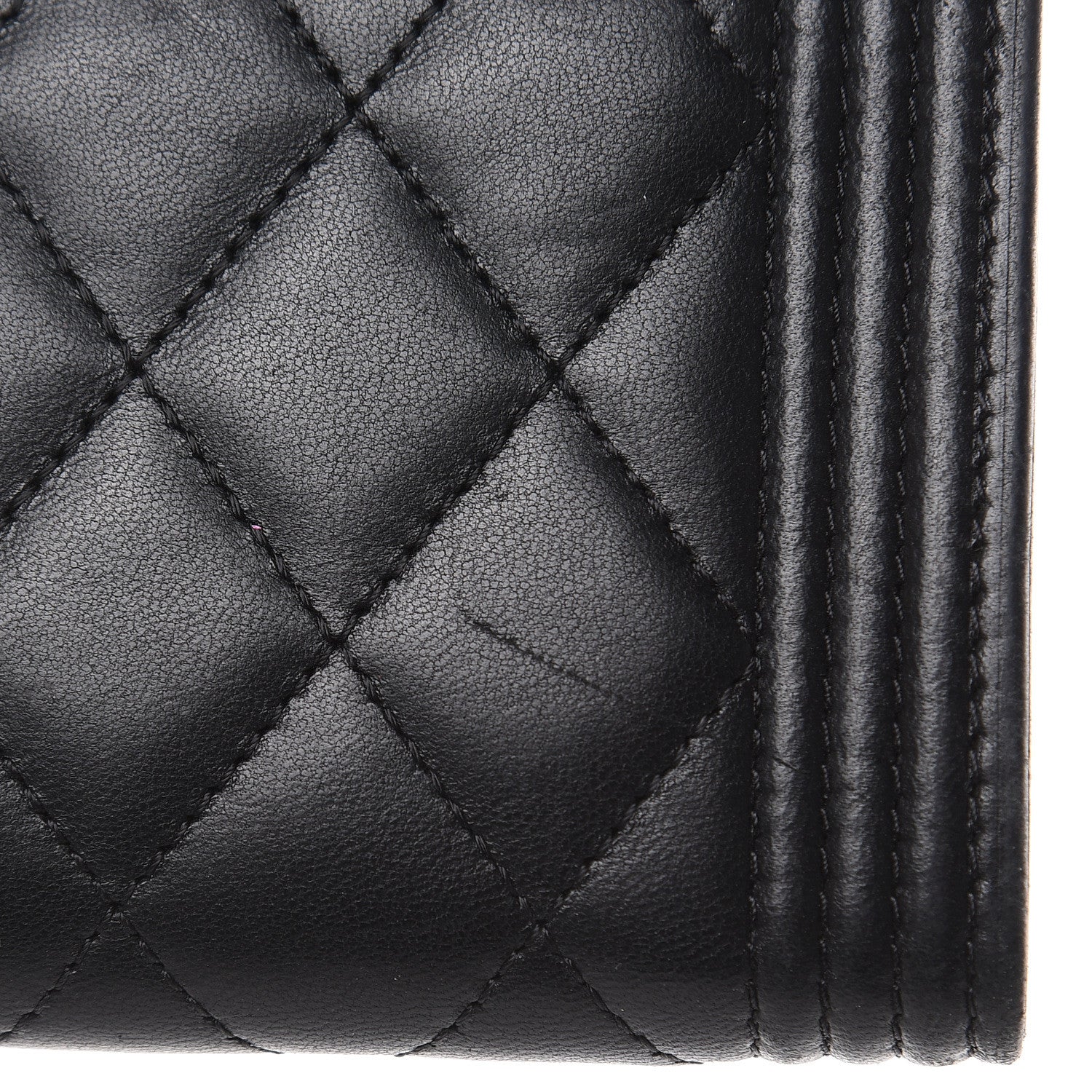 Chanel Lambskin Quilted Compact Boy Wallet Black 9 of 14
