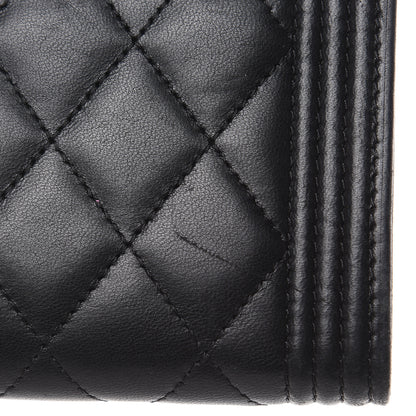 Chanel Lambskin Quilted Compact Boy Wallet Black 9 of 14