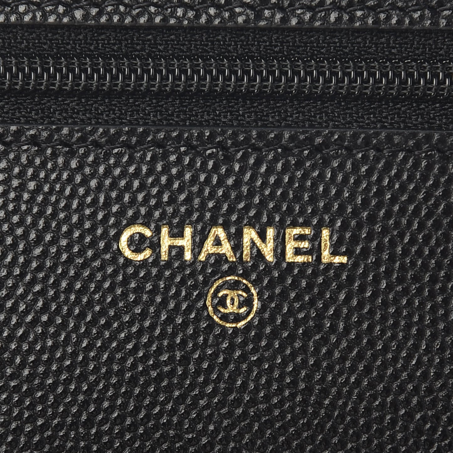 Caviar Quilted Wallet With Charms On Chain WOC Black