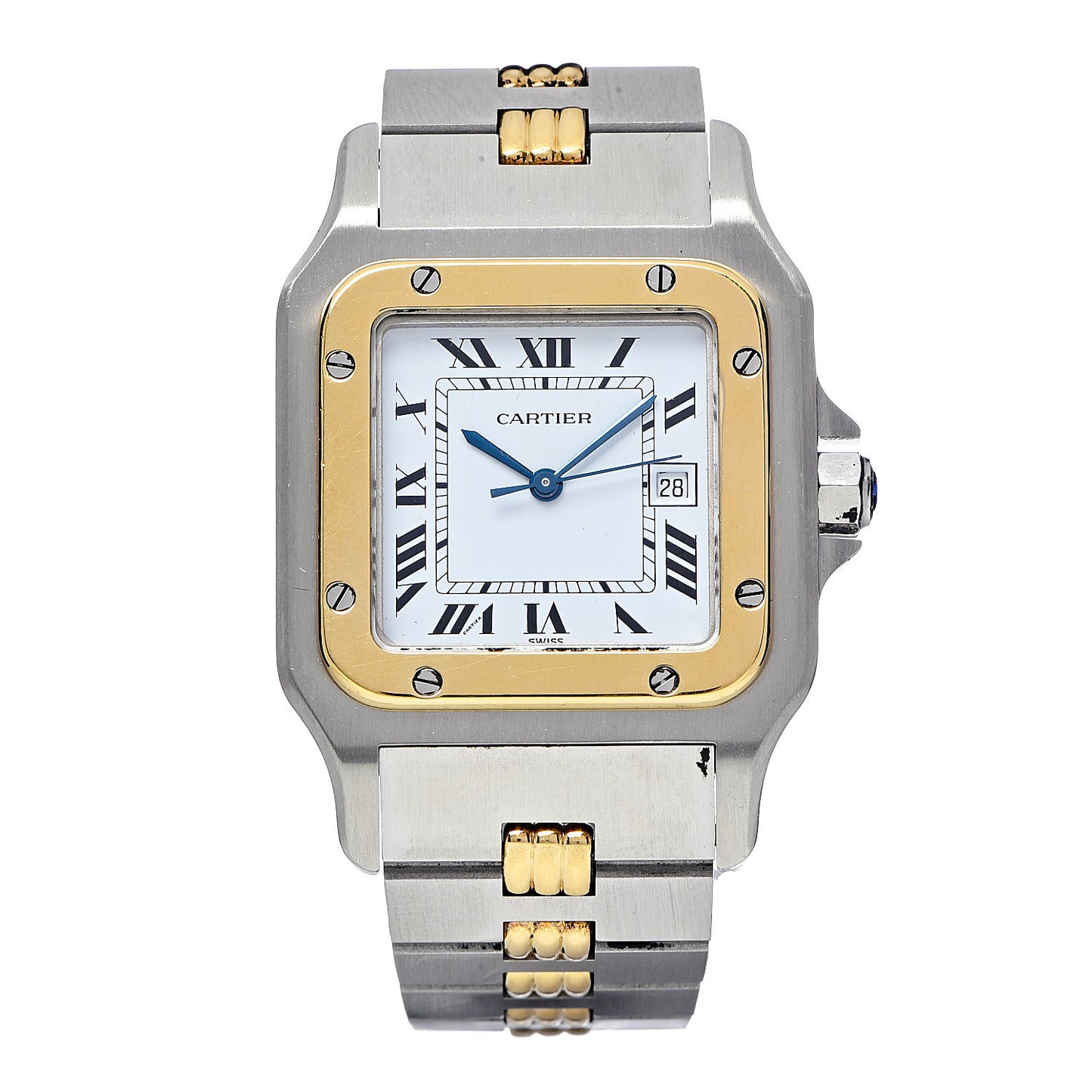 Stainless Steel 18K Yellow Gold 29mm Santos De Galbee Automatic Watch