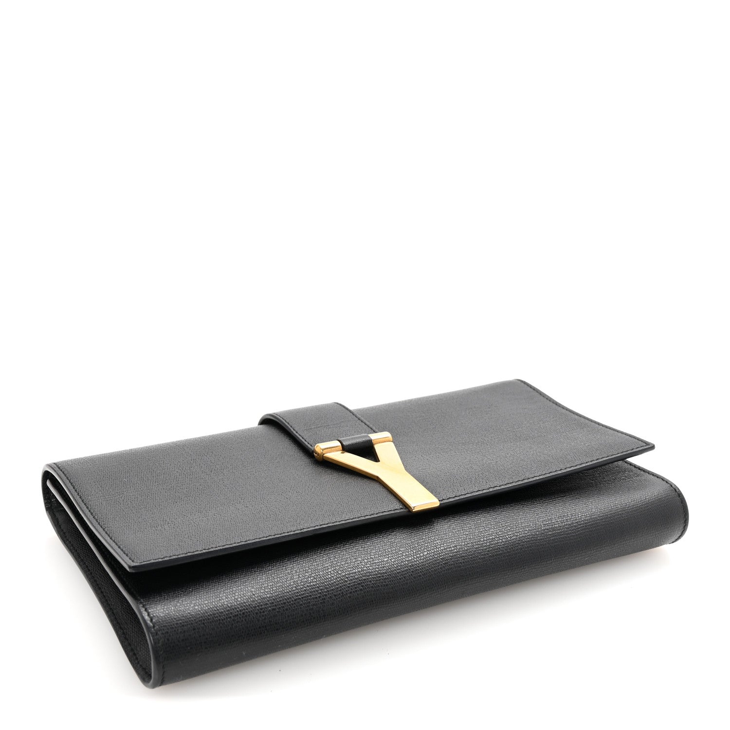Saint Laurent Textured Calfskin Classic Y Ligne Clutch Black 4 of 6