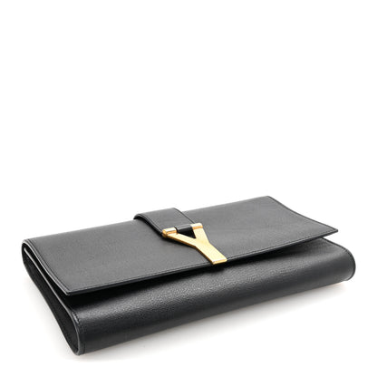 Saint Laurent Textured Calfskin Classic Y Ligne Clutch Black 4 of 6