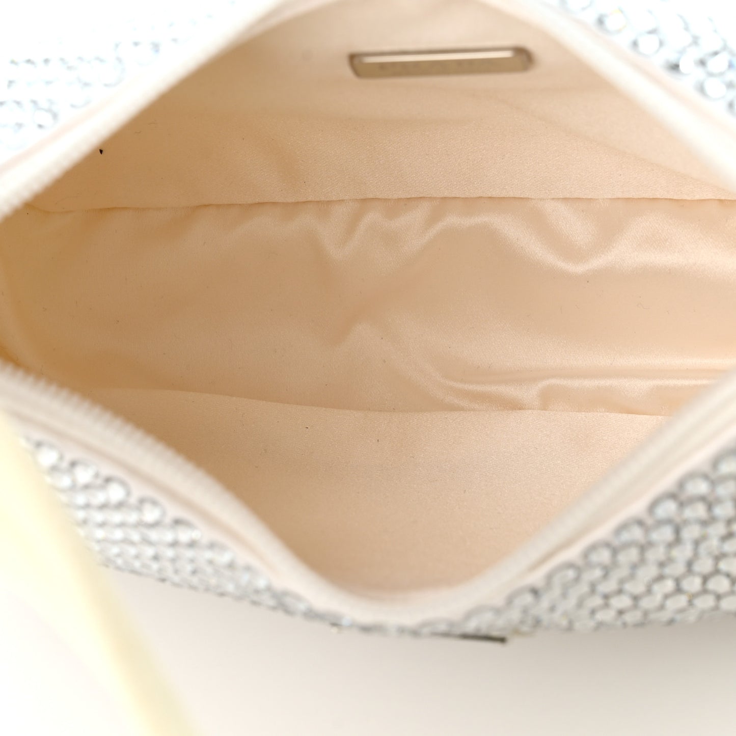 Satin Crystal Mini Re-Edition 2000 Bag White