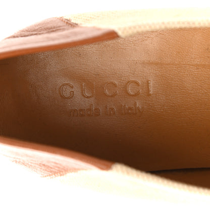 Gucci Canvas Web Mens Brixton Horsebit Loafers 9 Sand Light Cuir 7 of 8