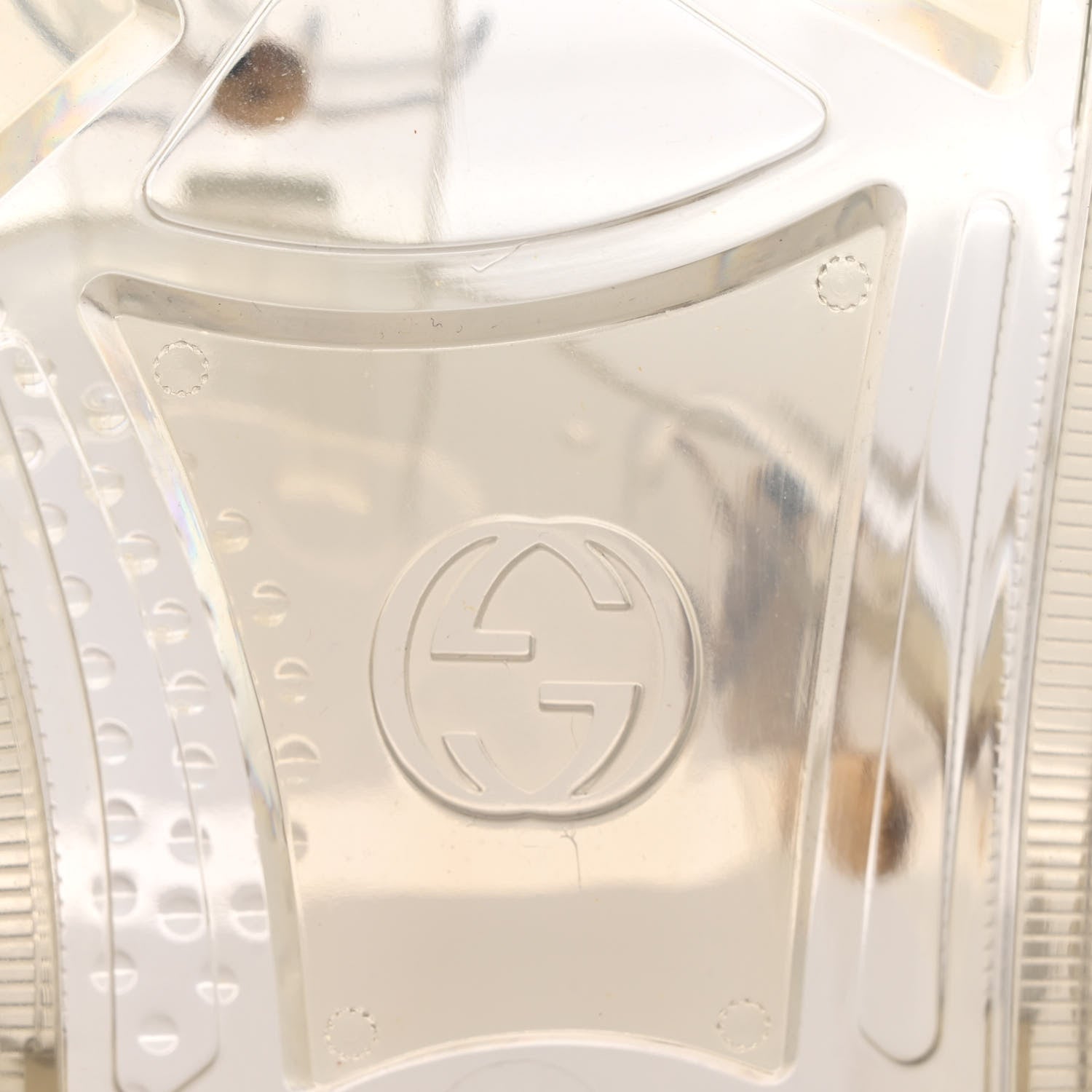 Gucci Shiny Rubber Double G Buckle Strap Sandals 40 Transparent 7 of 9