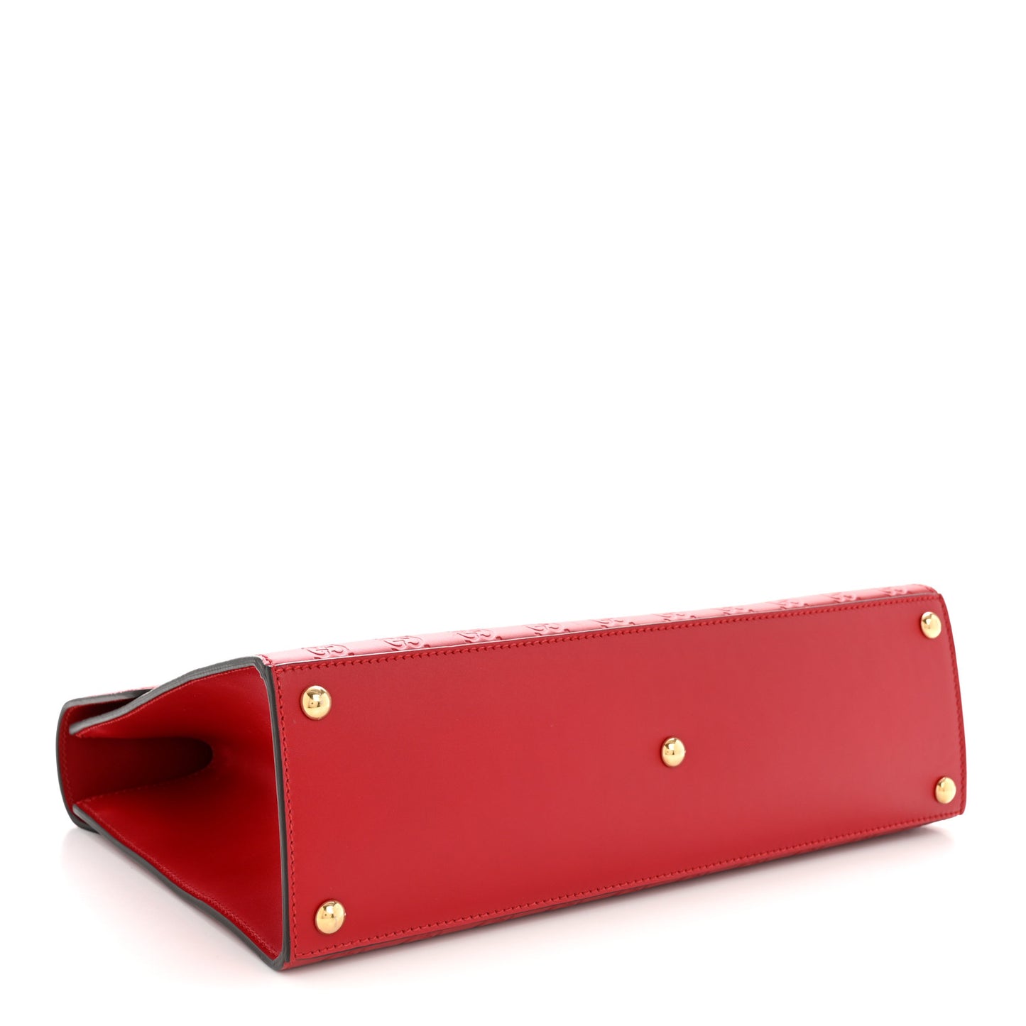 Guccissima Signature Medium Padlock Top Handle Bag Hibiscus Red
