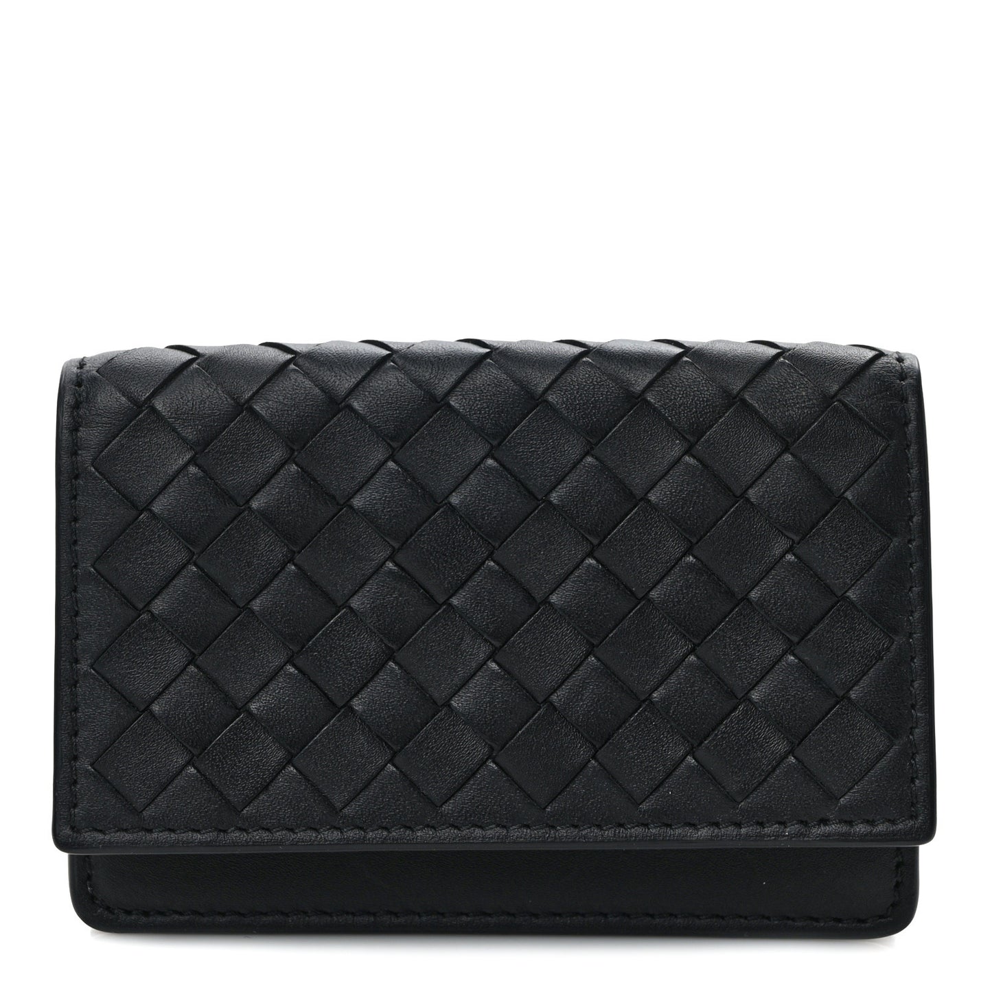 Nappa Intrecciato Card Holder Black