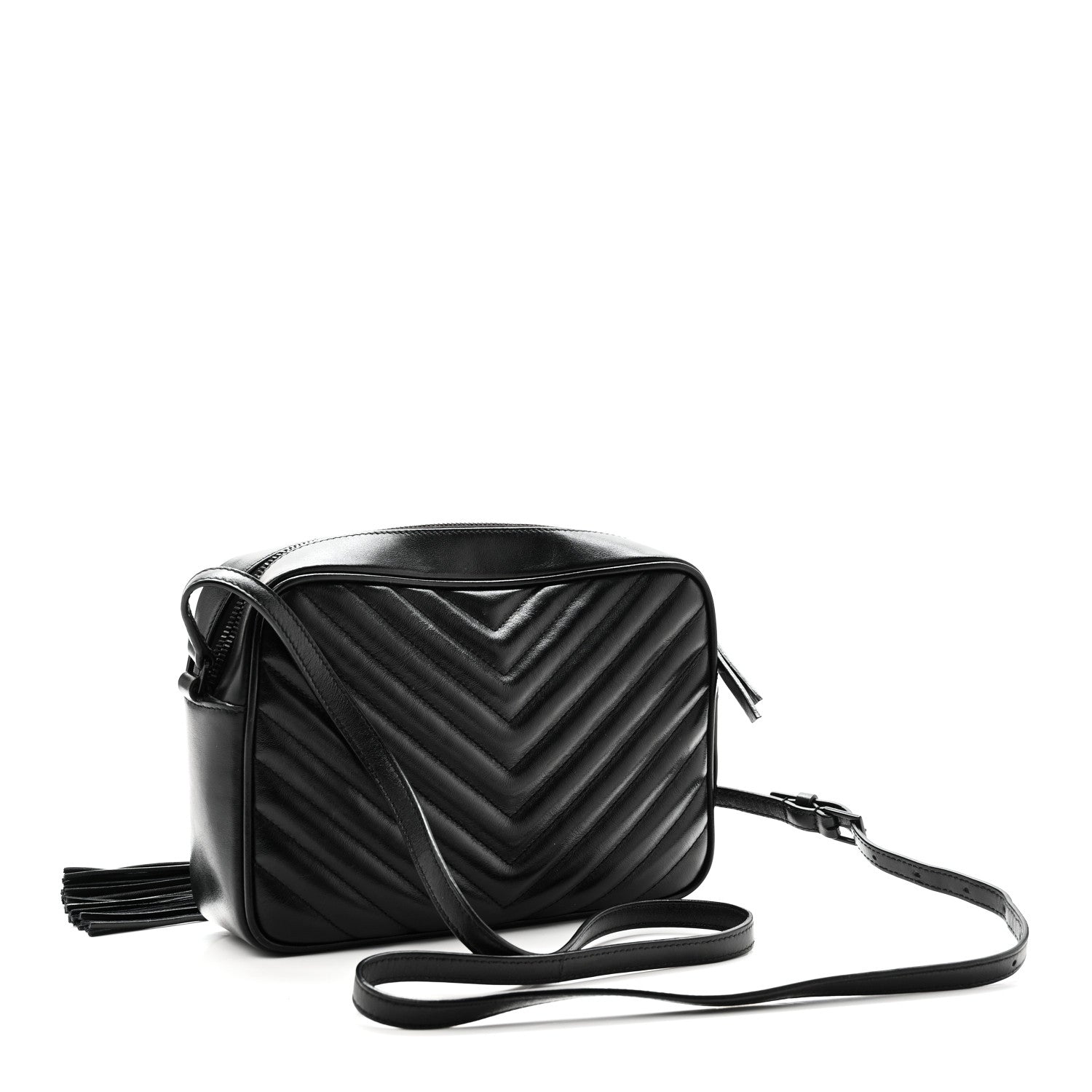 Saint Laurent Calfskin Matelasse Monogram Monochrome Lou Camera Bag Black 3 of 10