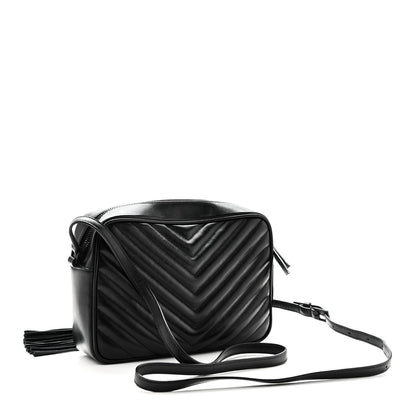 Saint Laurent Calfskin Matelasse Monogram Monochrome Lou Camera Bag Black 3 of 10