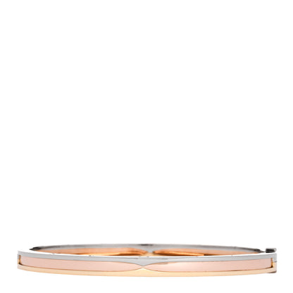 Bulgari 18K Yellow White Rose Gold Narrow B.Zero1 Bangle Bracelet L 2 of 4