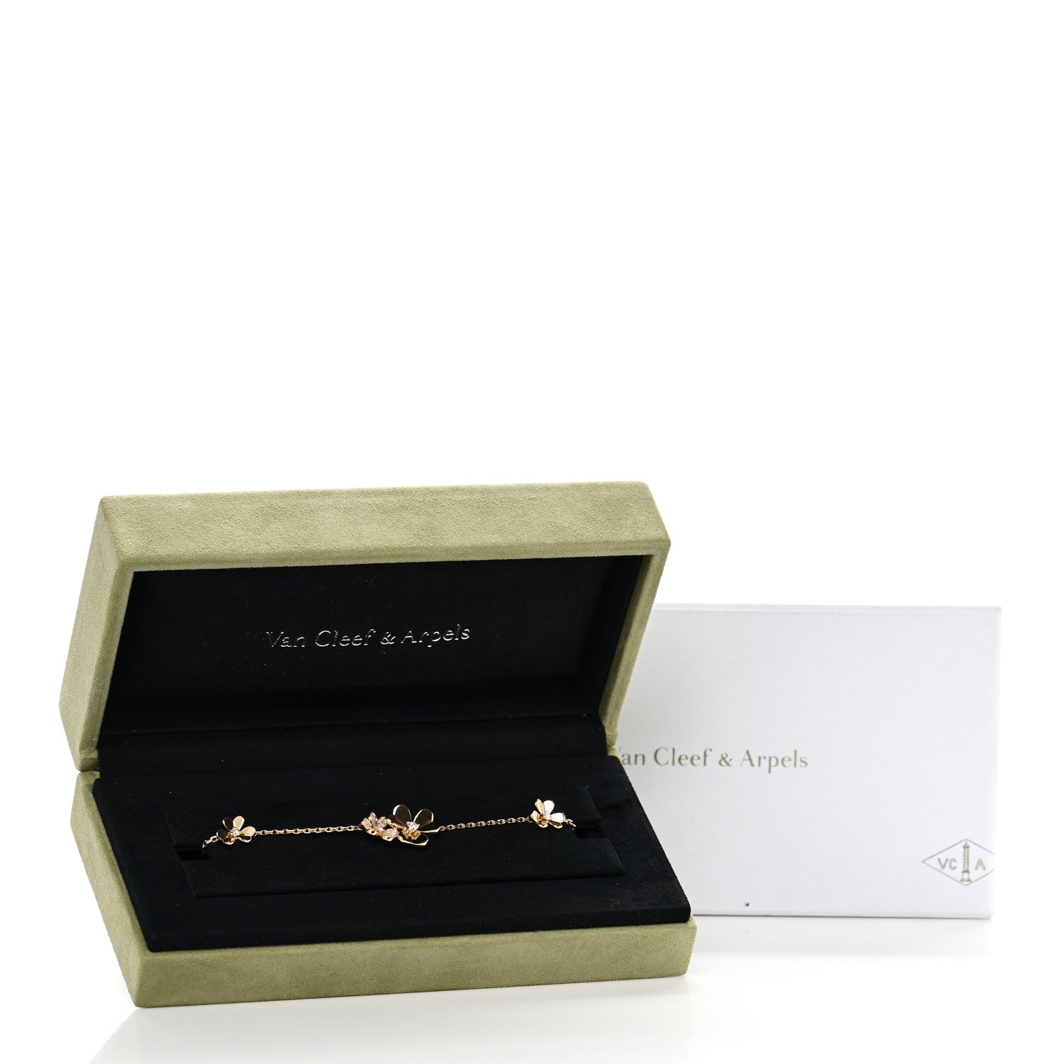 Van Cleef & Arpels 18K Yellow Gold Diamond Frivole 5 Flowers Bracelet 5 of 5
