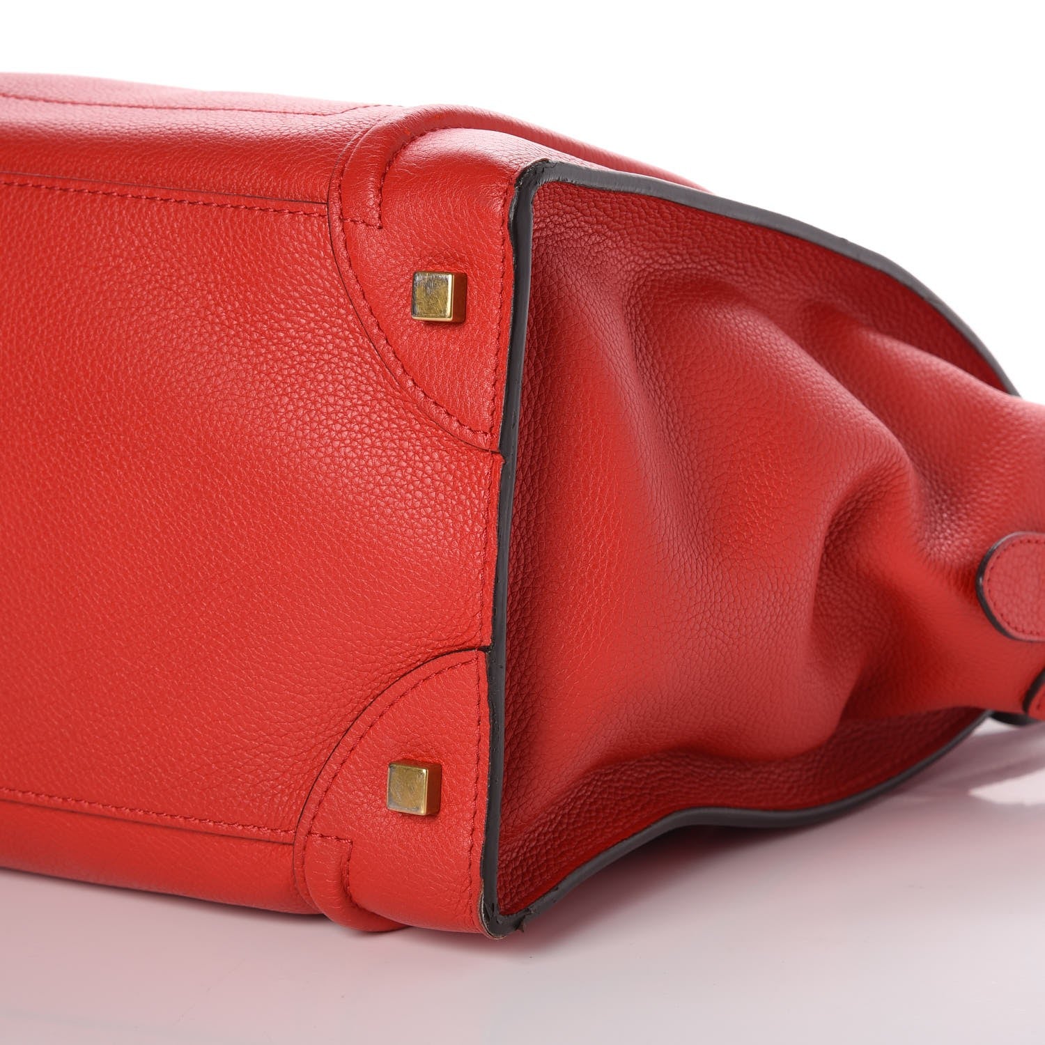 Celine Drummed Calfskin Mini Luggage Coquelicot 13 of 13