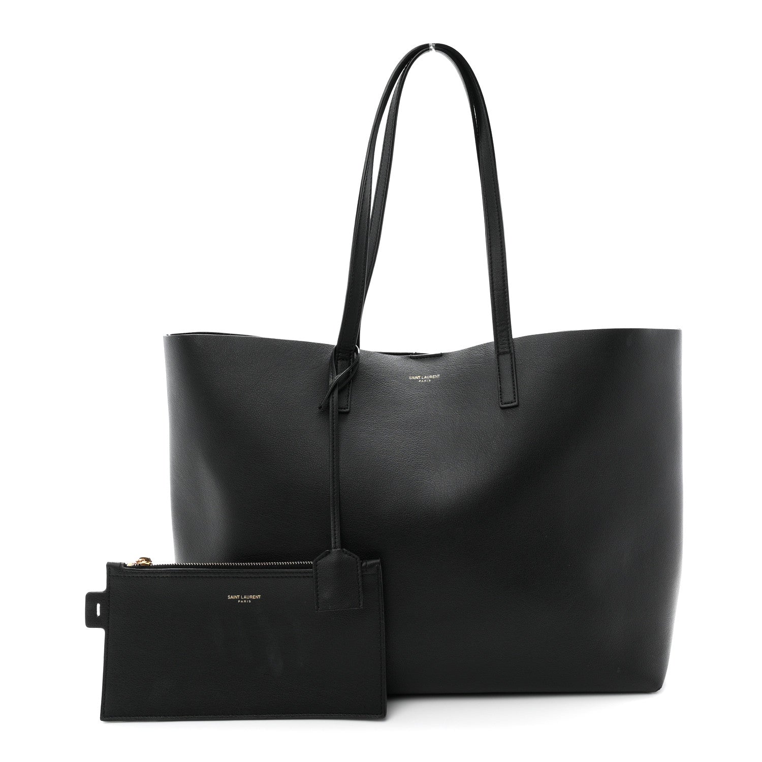 Saint Laurent Calfskin Large Shopping Tote Black 3 of 11