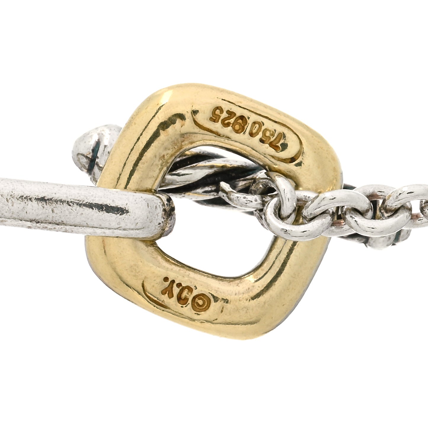 Sterling Silver 18K Yellow Gold Figaro Chain Link Necklace