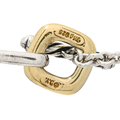 David Yurman Sterling Silver 18K Yellow Gold Figaro Chain Link Necklace 4 of 4