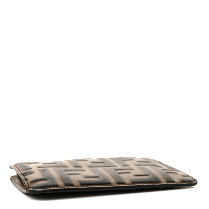 Fendi Vitello Soft F is Fendi Bi-Color FF 1974 Embossed Key Case Pouch Maya Black 4 of 9