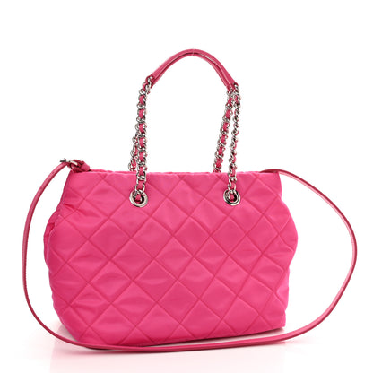 Prada Tessuto Nylon Quilted Shopping Tote Fuxia 2 of 9