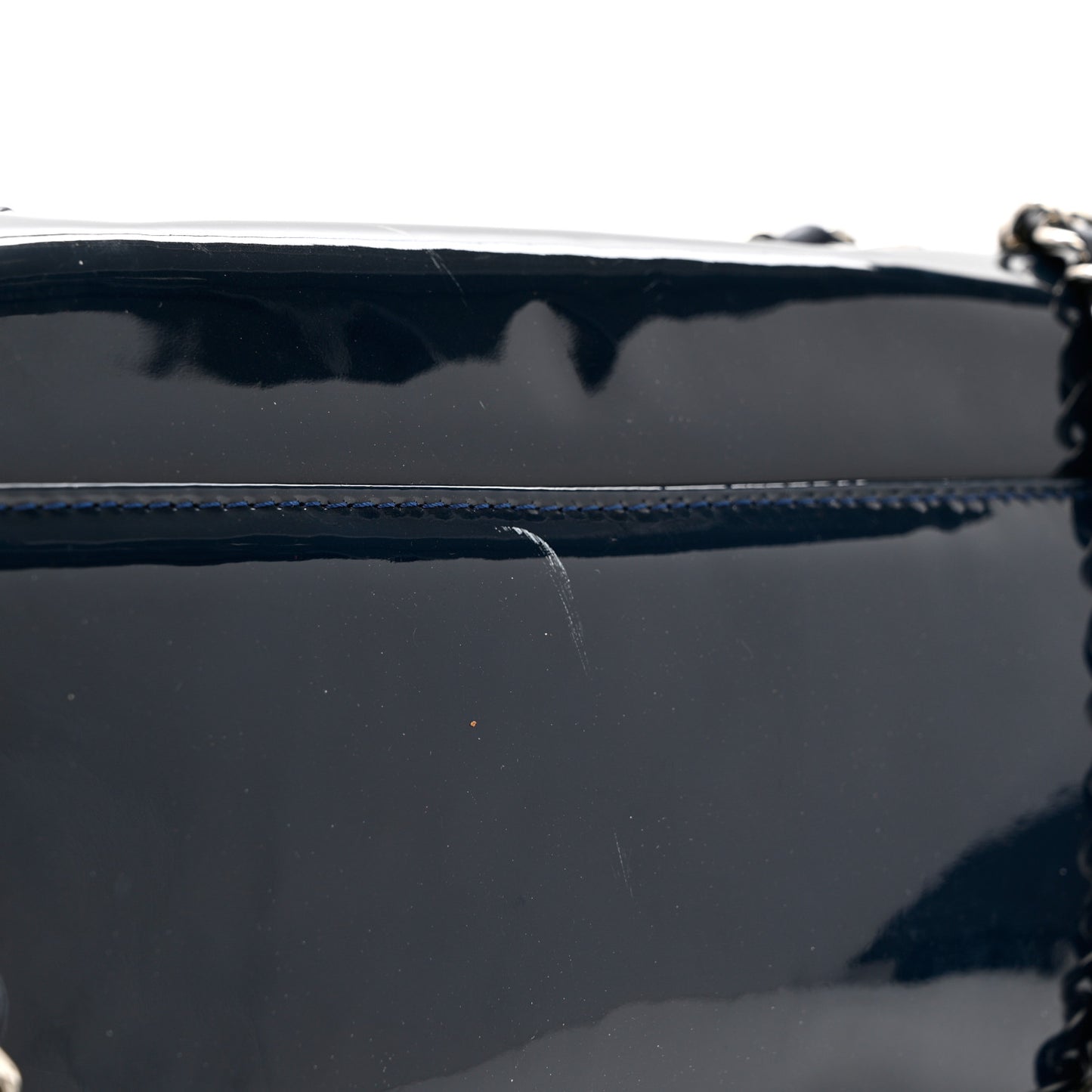Vinyl Small Lipstick Flap Bag Blue