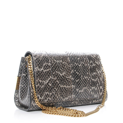 Chloe Python Medium Elle Chain Clutch Light Grey 3 of 7