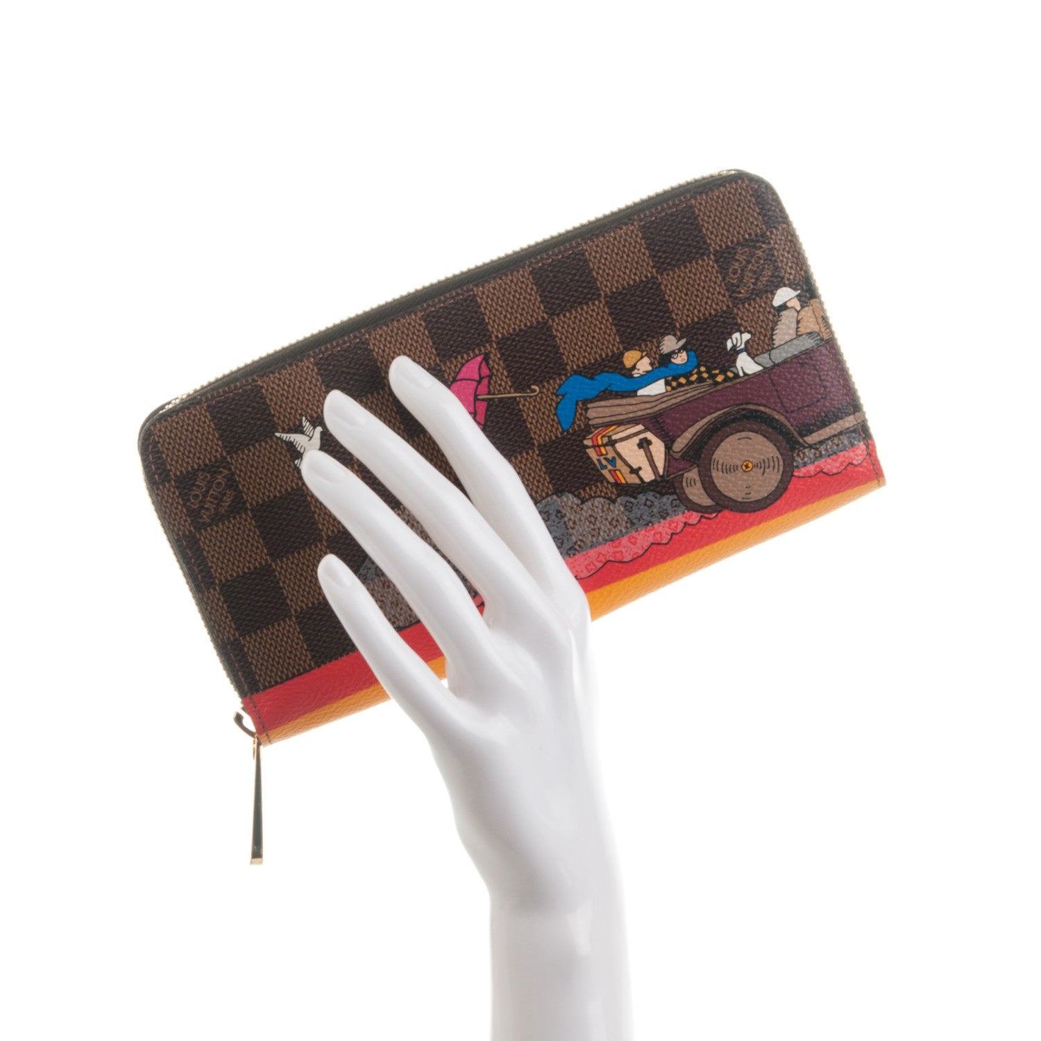 Louis Vuitton Damier Ebene 2015 Christmas Animation Zippy Wallet Poppy 2 of 7
