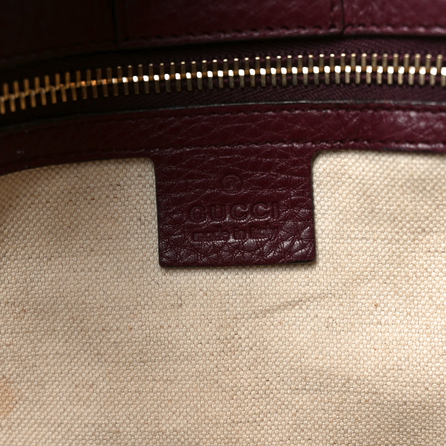 Gucci Pebbled Calfskin Large Bamboo Shopper Tote Burgundy 6 of 14
