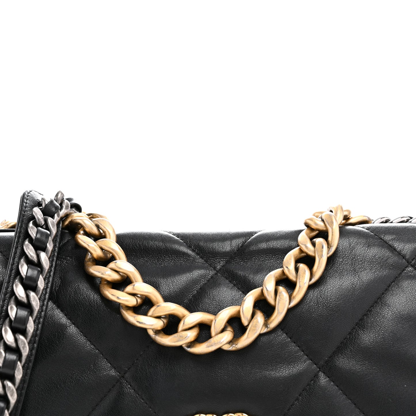 Lambskin Quilted Large Chanel 19 Flap Black