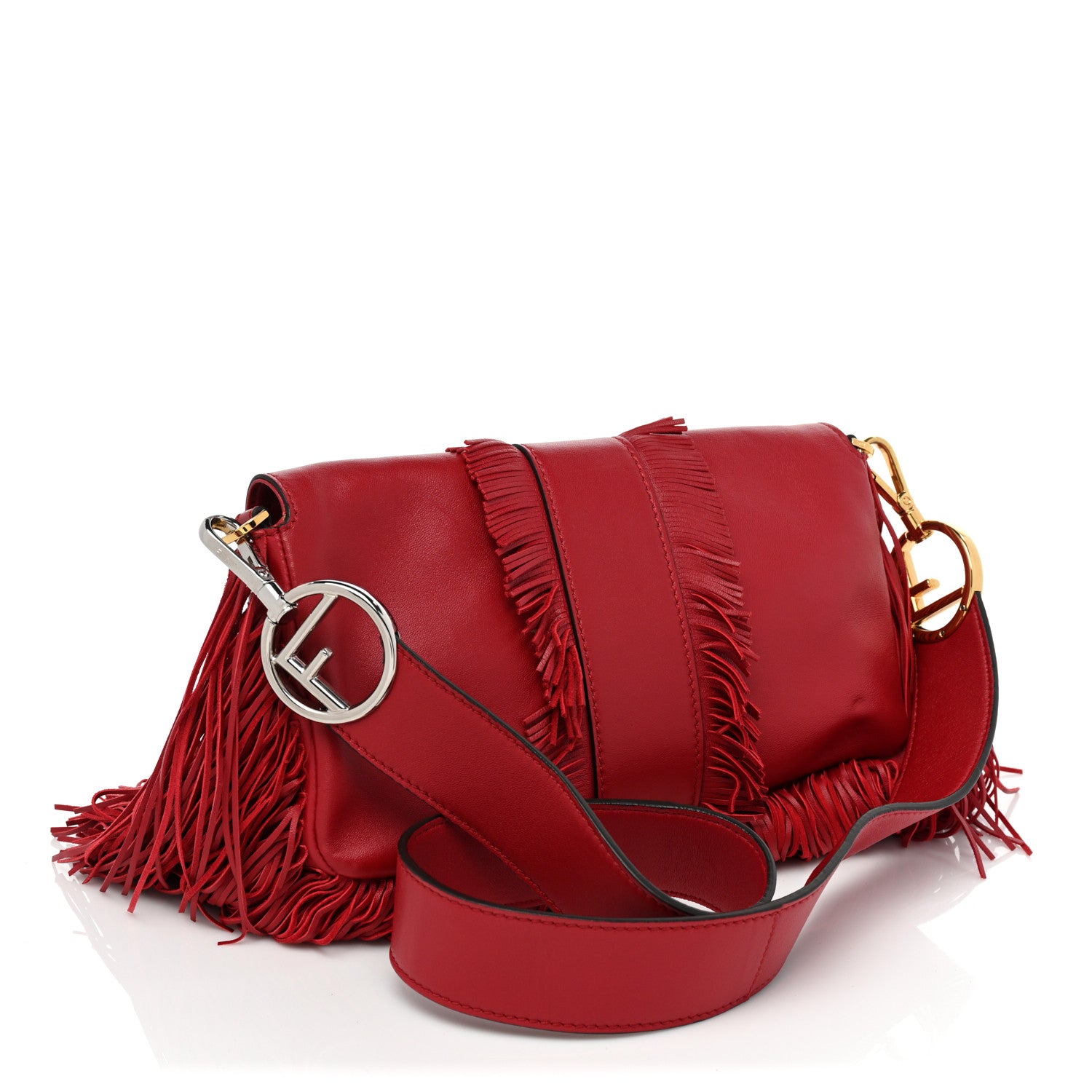 Fendi Nappa F is Fendi Fringe Baguette Fragola 3 of 13