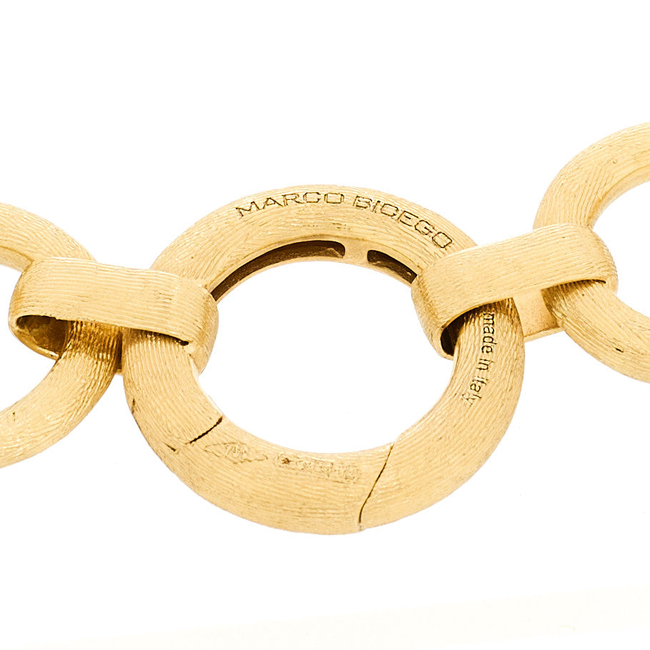 18K Yellow Gold Flat Link Chain Bracelet