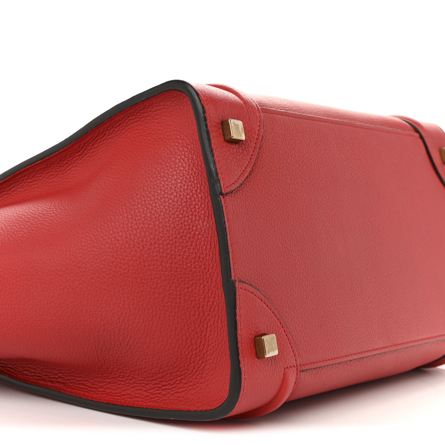 Celine Drummed Calfskin Mini Luggage Coquelicot 9 of 13
