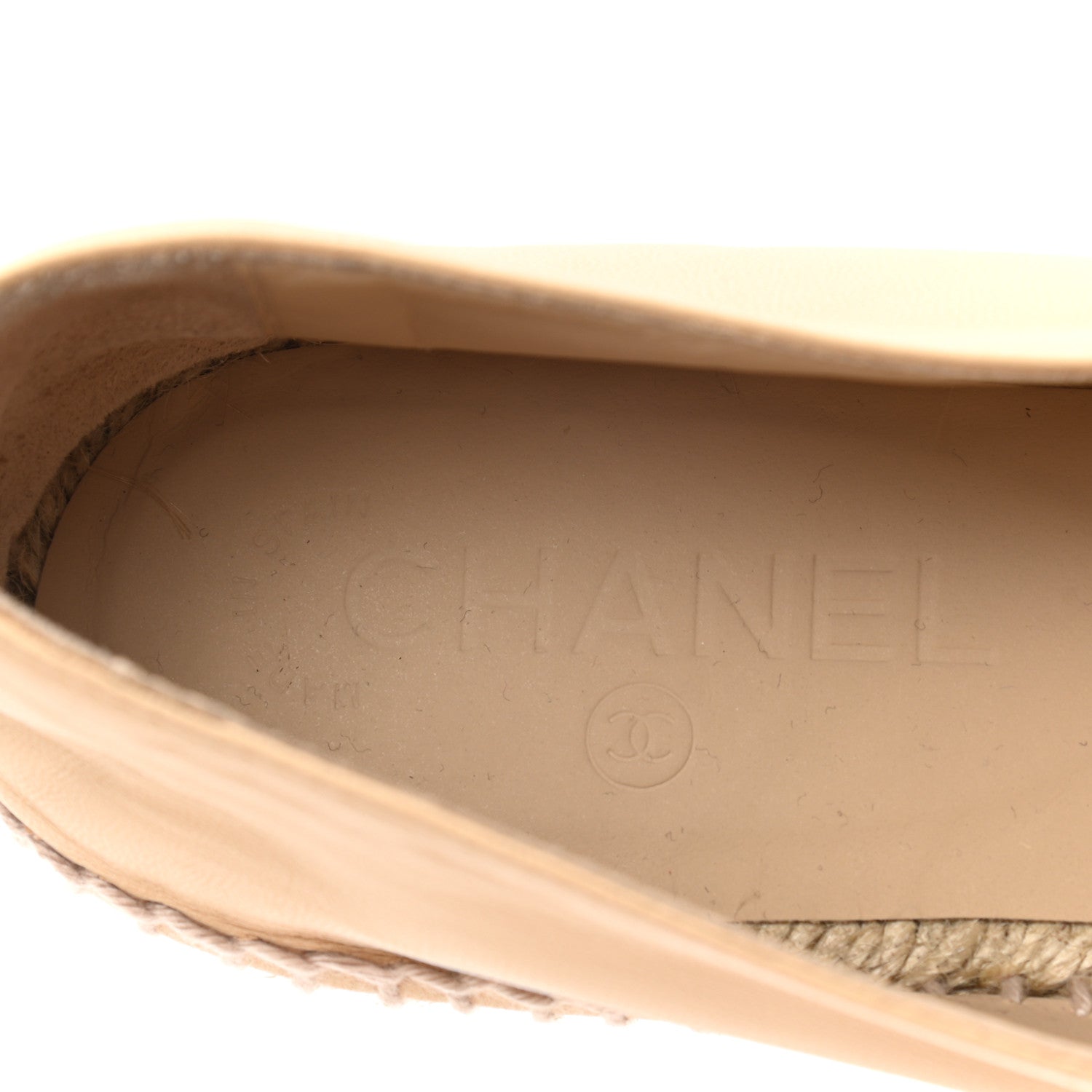 Chanel Lambskin CC Espadrilles 39 Beige Black 7 of 9