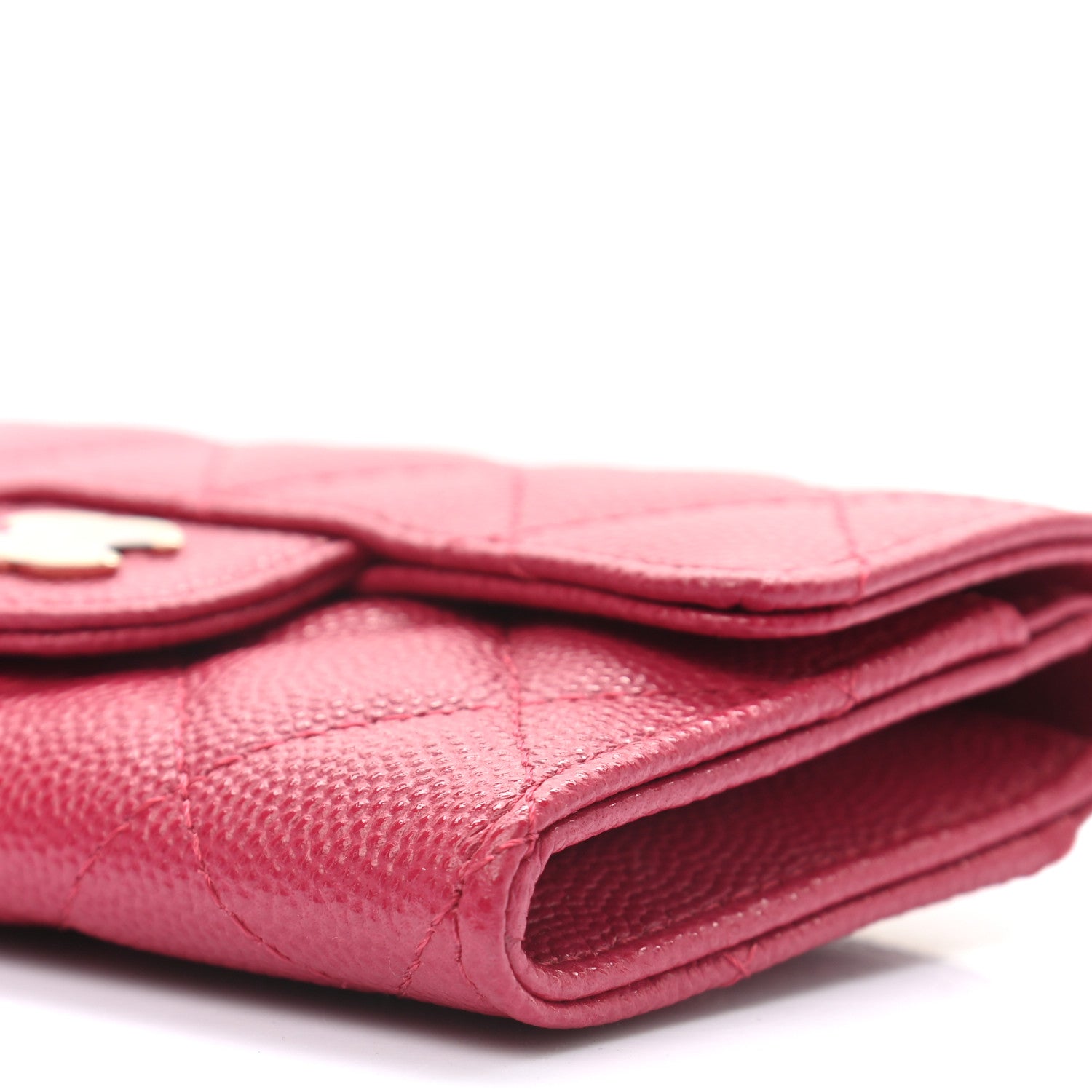 Chanel Caviar Quilted Flap Card Holder Wallet Dark Pink 6 of 11