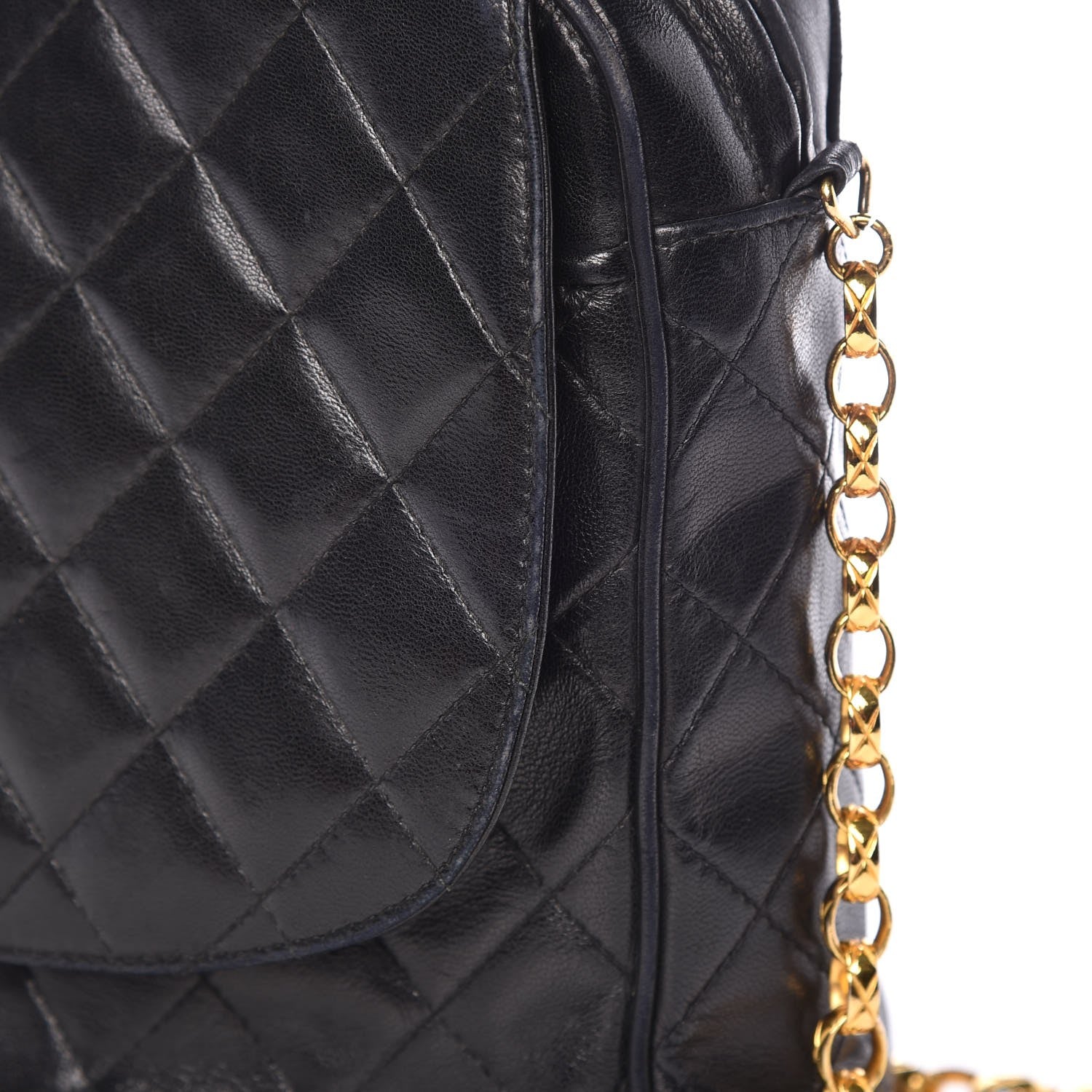 Chanel Lambskin Quilted Flap Camera Case Black 10 of 14