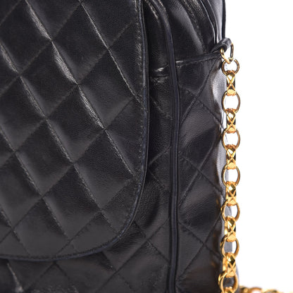 Chanel Lambskin Quilted Flap Camera Case Black 10 of 14