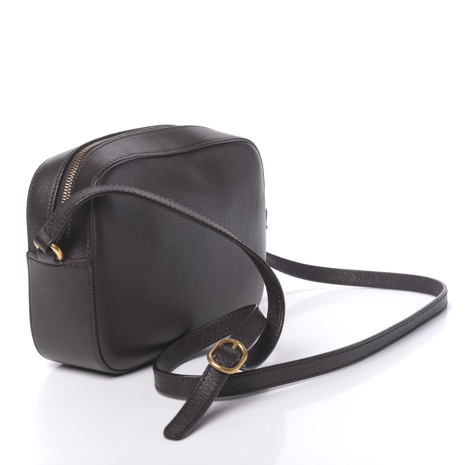 Gucci Textured Calfskin Web Small Webby Bee Shoulder Bag Brown Coffee 3 of 10