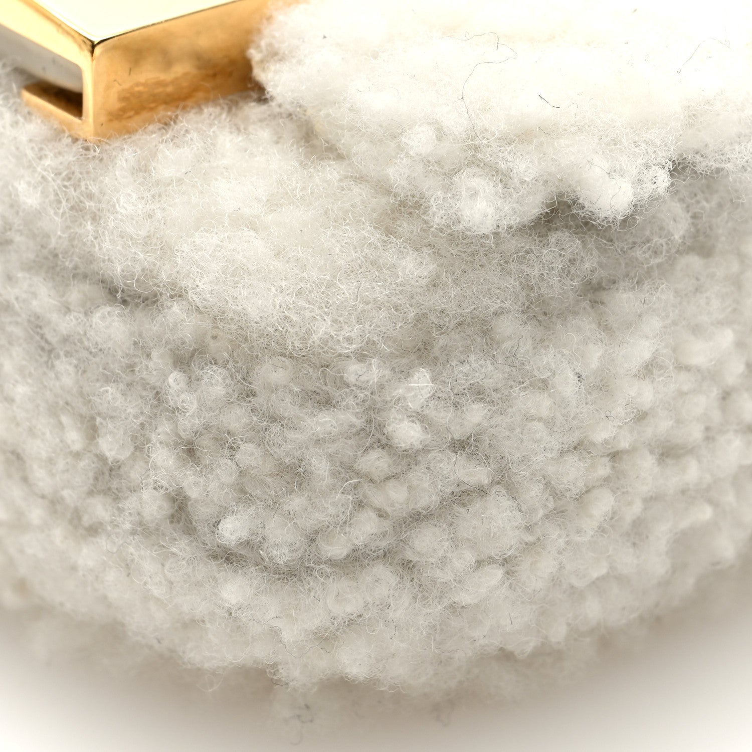 Fendi Shearling Nano Maxi Buckle Baguette Charm White 9 of 9