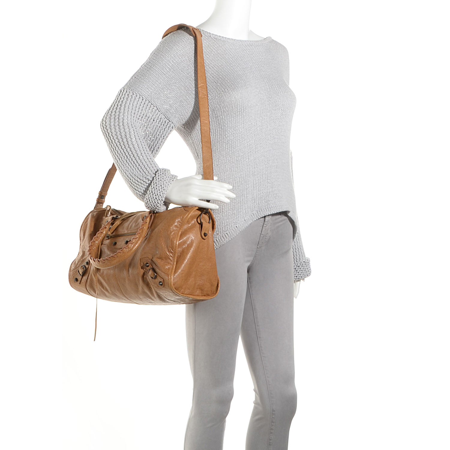 Balenciaga Agneau Classic Hardware Maxi Twiggy Cumin 2 of 11