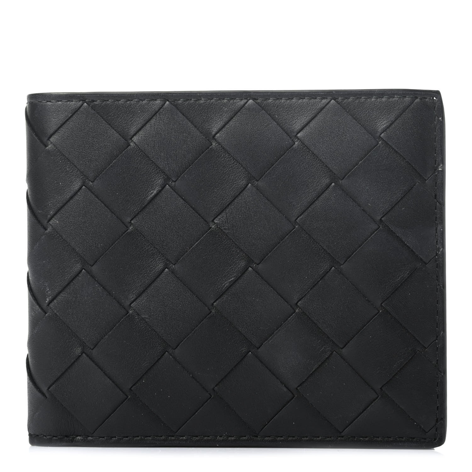 Bottega Veneta Nappa Maxi Intrecciato Bi-Fold Wallet Black 1 of 6