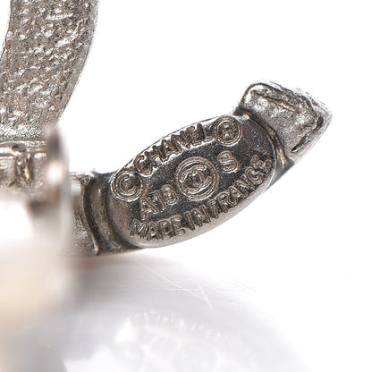 Chanel Crystal CC Clip On Earrings Silver 4 of 5