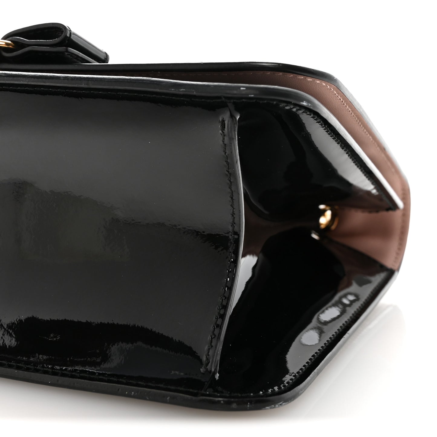 Patent  Vara Bow Shoulder Bag Black